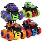 Shivsoft Monster Truck Toys for Kids Friction Powered Monster Truck Car Toy for Baby Push & Go Toys 4wd Monster Truck Combo Set for Boys & Girls red & Green (Pack of 2 Piece Random Color)