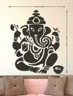 LANSTICK Multicolor Lord Ganesha Wall Self Adhesive Wall Sticker