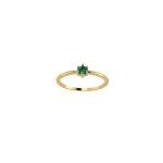 RAJASTHAN GEMS Ring Gold Yellow Green Round Emerald 18K 9K 14K INDIA Ring Size 14 Gem Stone Women Handmade Real Natural D673