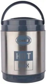 Cello Dishwasher Safe Silver Stainless Steel Lunch Box - 1000 ml
