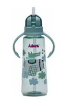 Adore Pro Bling Straw Sipper with Handle & Retractable Handle Green - 270 ml