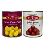 Yuvraj sweets Kesar Cham Cham & Gulab jamun combo pack (1 kg x 2 ) pack