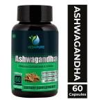 VEDAPURE Ashwagandha ( Withania somnifera ) General Health, Anxiety & Stress Relief , Energy & Endurance- 60 capsules (Pack of 1)