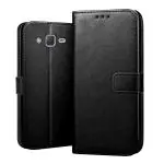 RJR Flip Cover for Samsung Galaxy J5, ON5, ON5 Pro with Kick Stand | Shockproof | Dual Layer | Card Slot |Wallet Case Cover-Black