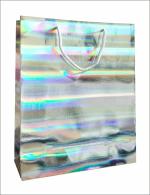 Omnipresent Pack 200 GSM Gloss Silver Rainbow Lamination Glittery Premium Paper Gift Bags, Set of 12, Ideal For Festive Gifting, & Gifting on Special Occasions (Size: 12.5x10.25x4 inch)