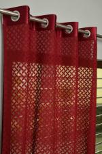 EISMOURAH 182 cm (6ft) Shower Curtain (Maroon, Pack of 2)