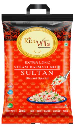 Rice Villa | Sultan | 05 kg | 1121 XXXXL Steam Basmati Rice | Biriyani Special