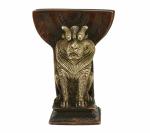 Kartique Home Decor Brass Sitting Lion Paper Weight and Visiting Card Holder - 7.6 cm