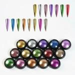 FEELHIGH 15 Multicolor Super Thin Mirror Effect Nail Art Chrome Powder Holographic