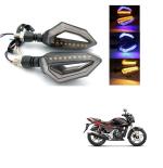 KOZDIKO 4 Pcs D Shaped Bike 9 LED Turn Signal Lights Blinker Front & Rear Side Indicator Light For Hero Xtreme Sports