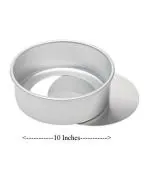 Rinkle Trendz Aluminium Round Cake Mould Detachable Base Bottom Cake Pan Removable Base Bottom Cake Tin Loose Base Bottom 10 Inches for Baking 2 kg - 2000 Grams for Oven