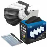 QUARANT 4 Ply Disposable Face Mask with Dual Meltblown SMMS Fabric Layers and Adjustable Nose Pin for Adults - Pack of 100 (Black)