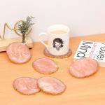 DULI Set of 6 Resin Coaster Set for Table accessories 10x10cm (Baby Pink)