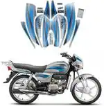 OHITO Vinyl Stickers for Splendor Plus (Silver, Blue) pack of 12