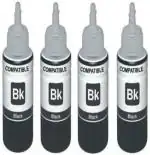 DarkTone Refill for Canon MG3670, MG2970, iP7270, MG2577, MG3070 Black Ink Bottle pack of 4