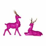 The Interio Era Pink Deer/Hiran Showpiece For Home & Office Decor Set of 2 Deer Different Size