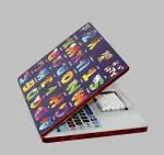 Enorme Baby Montessori Wooden Pretend Play Laptop, Screen to Draw with Chalk, Duster, Keyboard with English Alphabets for Kids