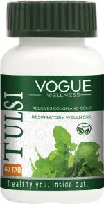 VOGUE Pharmaceuticals Pvt. Ltd. Vogue Wellness Tulsi Tablet For Respiratory Wellness And Relief In Cough And Cold 60 Pcs
