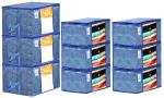 Kuber Industries Blue Non Woven Saree Cover And Underbed Storage Bag Set ( 3)