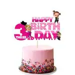 Zyozique Boss baby Cake Topper for Girl, Baby is Three, Three Cake Topper, Third Birthday Cake Topper, 3rd Birthday, Three Year Old Baby girl Happy Birthday Party Decoration
