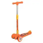 KIWI Kool Smart Kick Scooter for kids with Adjustable Height, Foldable & LED PU Wheels (Orange)