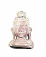 Zoltamulata Gautam Buddha Head Pink Statue Stone Carving Idol Showpiece