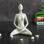 TIED RIBBONS White Resin Yoga Lady Showpiece 19 x 12 x 14 cm