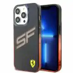 CG MOBILE SAS Ferrari iPhone 15 Pro Max Case [Official Licensed] Transparent Initials & Gradient Case with SF Logo | Protective Case/Cover Designed for iPhone 15 Pro Max (6.7-Inch) 2023 - Black