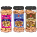 360 Three Sixty Degree Slow Roasted Mumbai Chaat Jowar + Chutney & Chipotle Ragi Puffs Combo (3Jars x 80grams) 240 Grams | High Protein | Namkeen |Maida Free|
