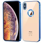 ALOIN iPhone XR New CD Chrome Back Cover with Ring Logo Cut Pattern Electroplating Logo View Cover Compatible with Apple iPhone XR (Blue)