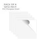 unixaa Pack Of 6 (12X12 INCH) Plexiglass/PETG/Plastic Transparent Acrylic Sheet With Double Sided Protective Films for Picture Frames, Crafting Projects, Cricut Cutting and Etc