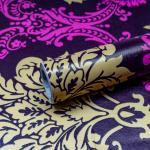 doodad (45cm*300cm or 3M) Magenta Damask Wallpaper/Wallsticker |Wallpaper for Home, Living room, Kitchen, Bedroom| Suitable for Home decors, Doors, Windows, Tables, Shops, Office and Lounge | Vinyl Self adhesive wallpaper for wall | DIY wallpaper/sticker