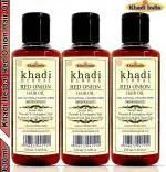 Khadi Herbal Hair Oil, Red Onion Hair Oil Preventing Hair Loss & Promoting Hair Growth (Pack Of-3) 630 ml