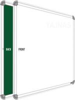 YAJNAS 2 X 3 feet Glossy White Board, One Side White Board Marker and Reverse Side Green Chalk Board Surface Whiteboards, Combo Name - 15 Green, White board (91 cm x 60 cm)