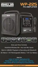 Ahuja Portable PA System WP-225 With Bluetooth