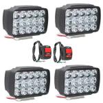 Eshopglee White LED Fog Light for Bike 15 LED with 2 On and Off Switch