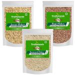 TruNaturals Ragi, Jowar & Barnyard Millet Flakes Combo pack offer 300g x 3 | Finger millet, Sorghum, Barnyard Flakes Poha Combo | Millet flakes organic unpolished sugar free | Millet cereal breakfast