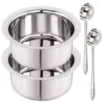 SHINI LIFESTYLE Stainless Steel Bhagona, Patila, Milk Pot 18cm with kalchi,ladle Incomplete