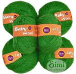 Simi Enterprise Leaf Green Acrylic Wool, Baby Wool 4 Ply Wool Ball Hand Knitting Wool, Art Craft Soft Fingering Crochet Hook Yarn-Gcart-Hf (Pack Of 12)