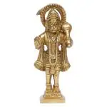 ARTVARKO Decorative Brass Lord Hanuman Ji Standing Blessing Murti with Gada Bhagwan Statue - 4.5 inch