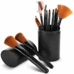 AVTY Extra Soft 12 Pc Premium Makeup Brush Set with Black Storage Box (Pack of 12)
