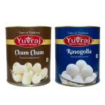 Yuvraj sweets white Cham Cham & Rasogolla combo pack (1 kg x 2 ) pack