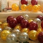 FANEX Solid Latex Metallic Color Balloon (Pack of 50)