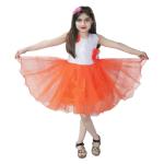 Kaku Fancy Dresses Orange Frock For Girls Western Dance Costume - 5-6 Years