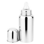PGD Plain Silver Stainless Steel Baby Feeding Bottle (0-24 months) - 220 ml