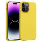 LIRAMARK Liquid Silicone Soft Back Cover Case for Apple iPhone 14 Pro Max (6.7 inch) (Trendy Yellow)