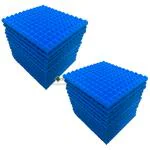 YGM Acoustic Foams Blue Pyramid Studio Soundproofing Acoustic Foam Tiles 1X1 - 1 inch ,Set Of 36