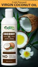 Edith Naturals 100% Pure Coconut Oil | Nariyal tel | Natural | Multipurpose Hair Oil (200 g)