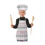 Oasis Home Collection Cotton Eye-Catching Printed Kid Apron With Chef Cap - Pink Coin - 1 Apron & 1 Chef Cap