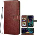 Mobile Mantra Brown Leather Flip Back Cover Case For Techno Power 2